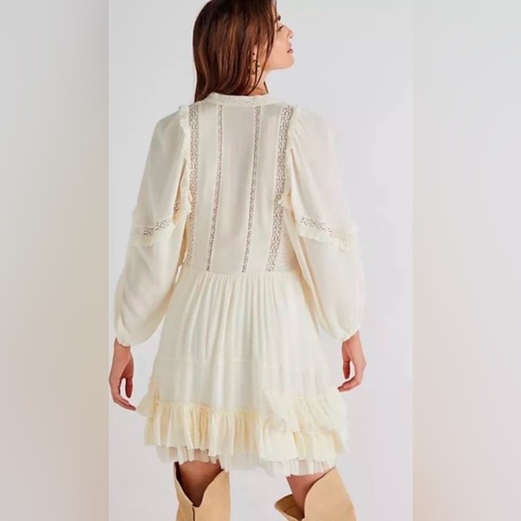 Free People One Ambrosia Woven Ruffle Oversized Swing Mini Dress - Picture 2 of 9